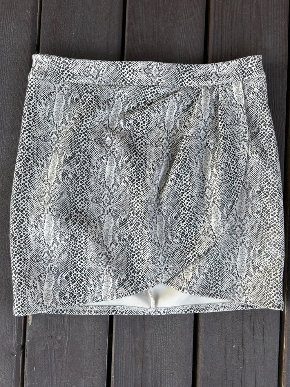 Altar’d State Women's Snake Print Wrap Front Skirt, Size medium